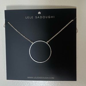 Lele Sadoughi silver circle necklace